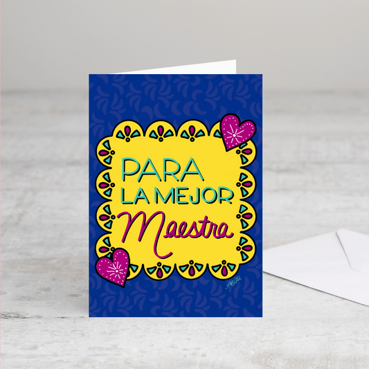 Para la Mejor Maestra Greeting Card - Las Ofrendas