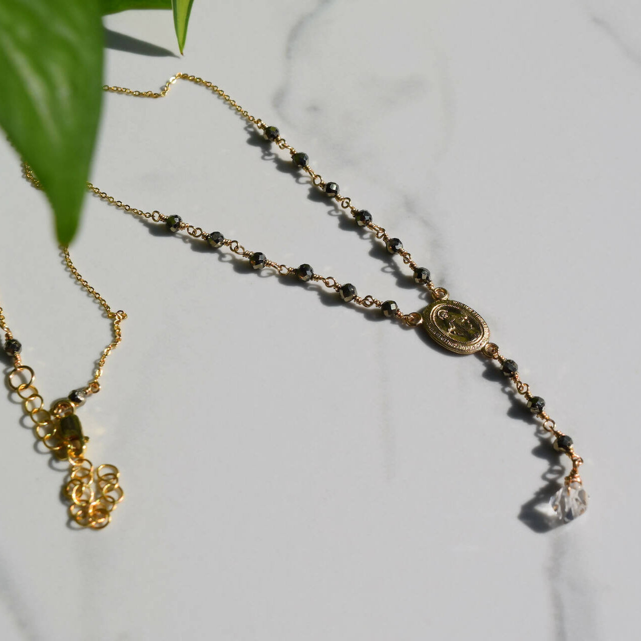 Herkimer Diamond Pyrite Lariat