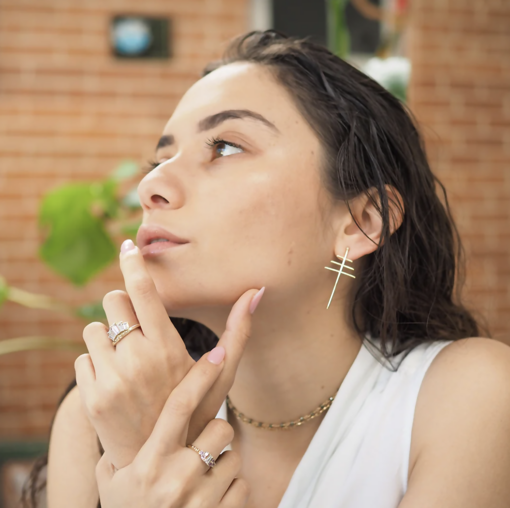 Triple Cross Earrings