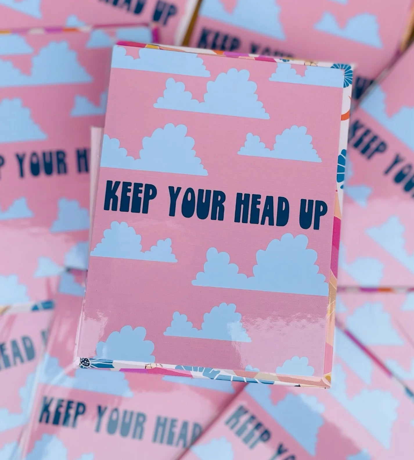 Keep Your Head Up cloud motif Greeting Card - Las Ofrendas