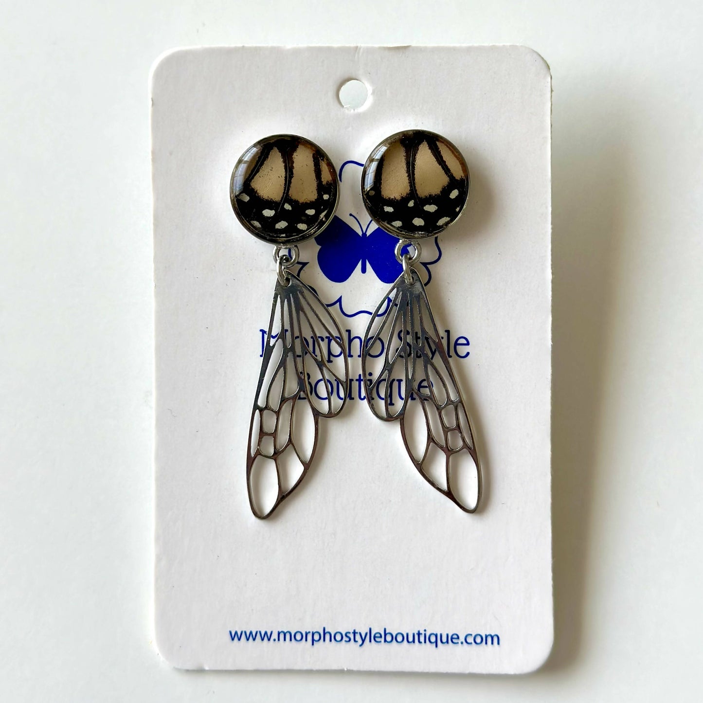 Real Butterfly Earrings - round capsule
