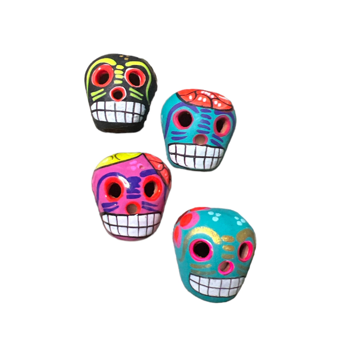 Mini Skull Hand Painted assorted pencil tops - Las Ofrendas
