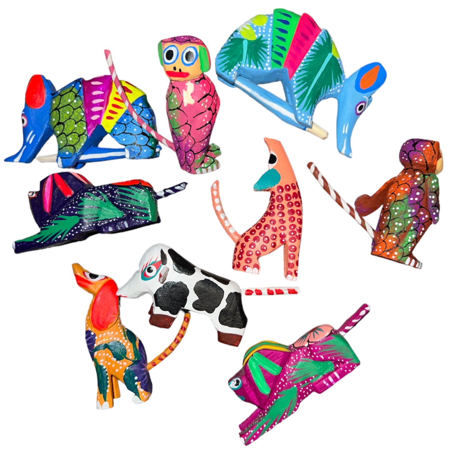 2” ASSORTED Alebrijes wooden Animal Figures - Las Ofrendas