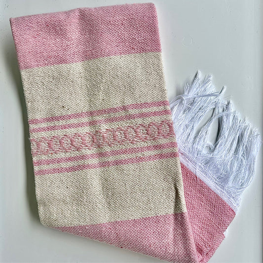 Stripe Tea Towel Pink ( Oaxaca - 100 % woven cotton ) - Las Ofrendas