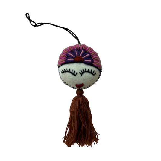 ASSORTED COLORS Face Woven Tassel Ornament - Las Ofrendas