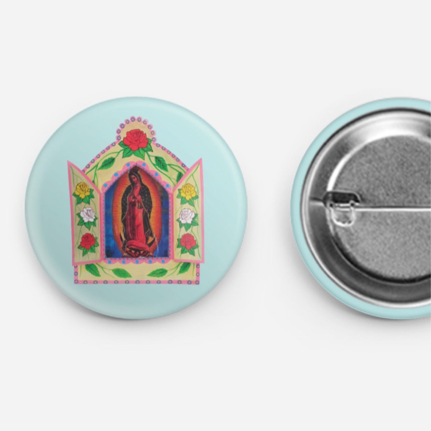Lupe is my home girl Virgencita button - Las Ofrendas