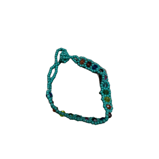Children's  Teal Colorful Beaded Bracelet (Hand Woven) - Las Ofrendas