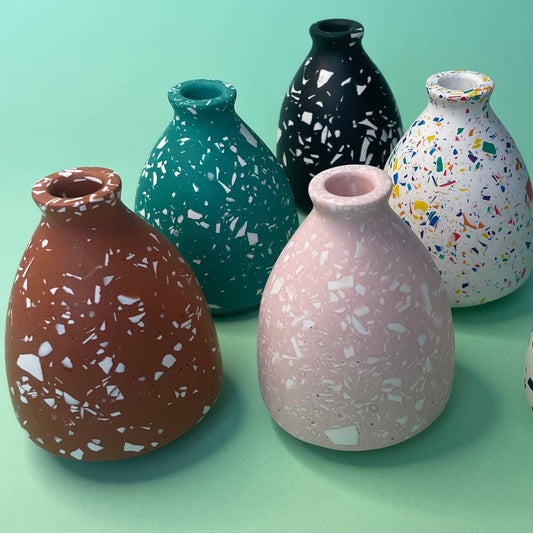 Brown Terrazzo Mini Bud Vase - Las Ofrendas