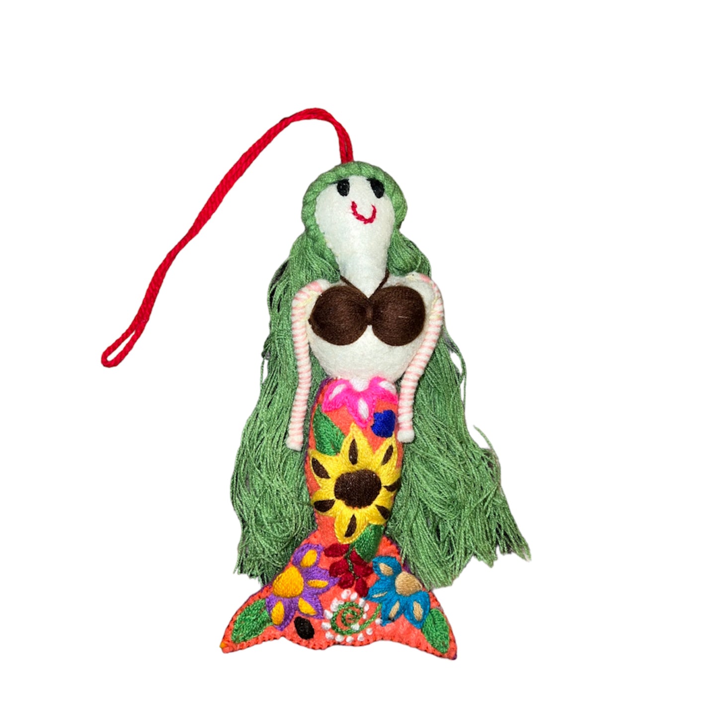 Mermaid ornament wool woven - Las Ofrendas