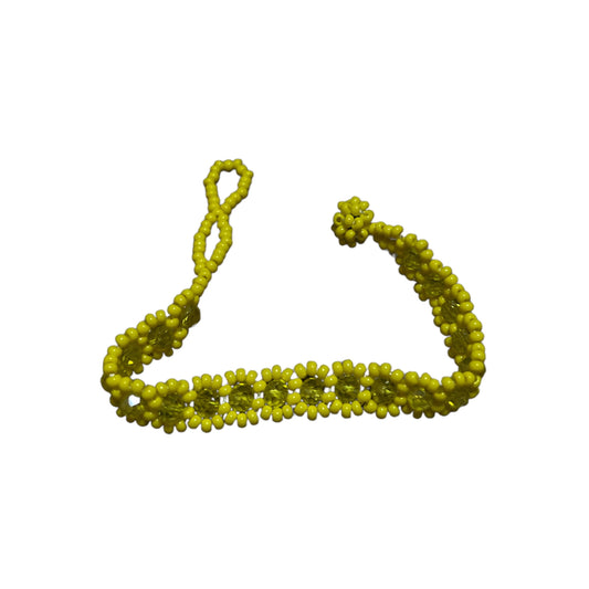 Children's  Yellow Beaded Bracelet (Hand Woven) - Las Ofrendas 