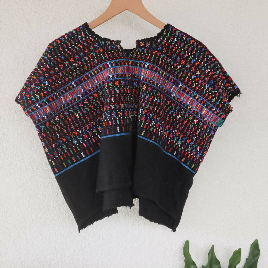 Vintage Huipil Top - Black