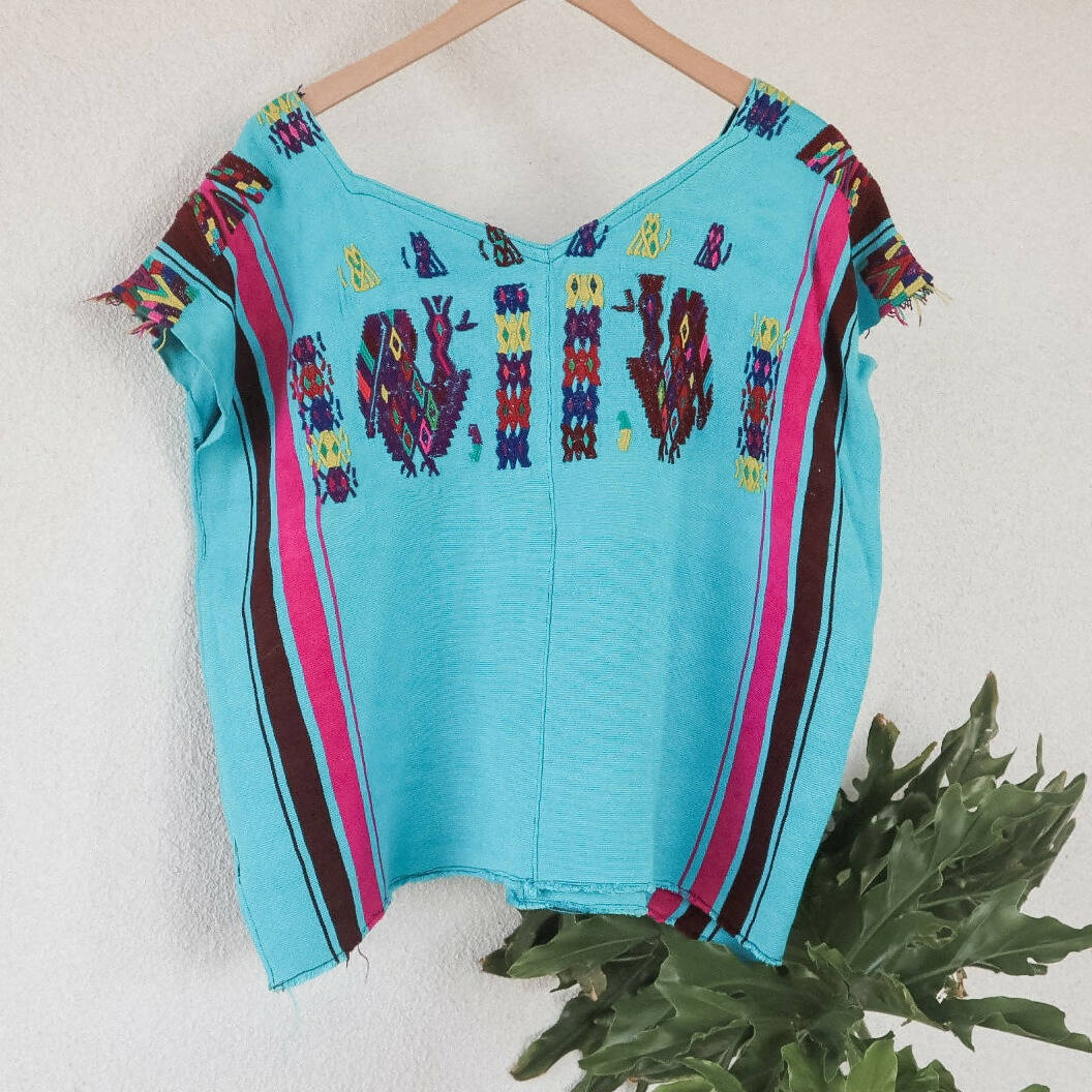 Vintage Huipil Top - Teal
