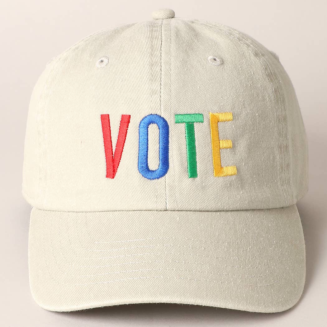 Vote Colorful Embroidered Letters Baseball Cap