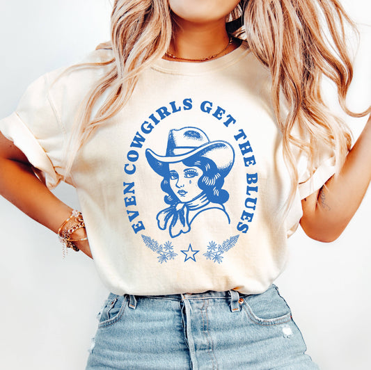 Even Cowgirls Get the Blues Graphic Tee (Ivory) Shirt - Las Ofrendas 
