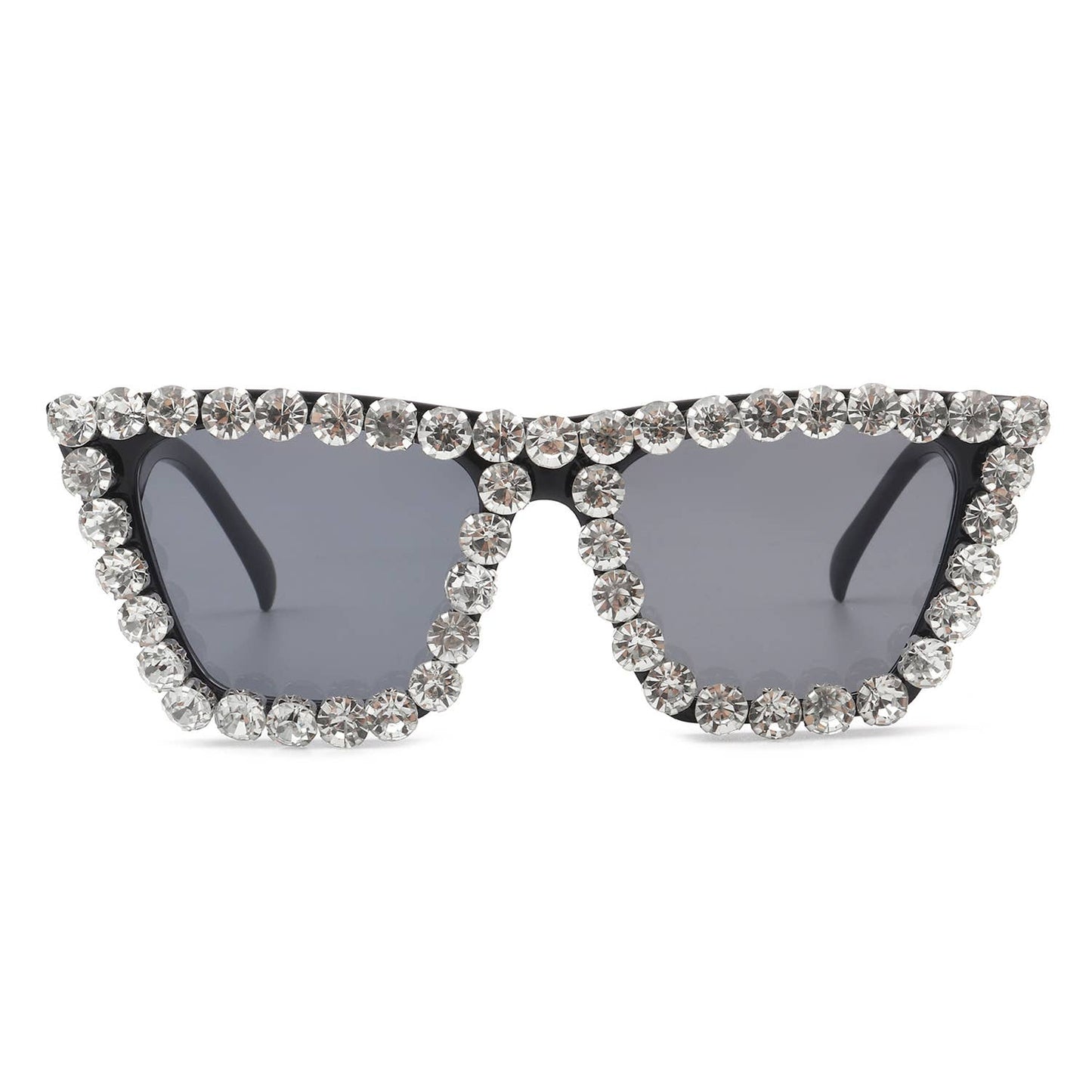 Women Rhinestone Square Diamonds Cat Eye Sunglasses