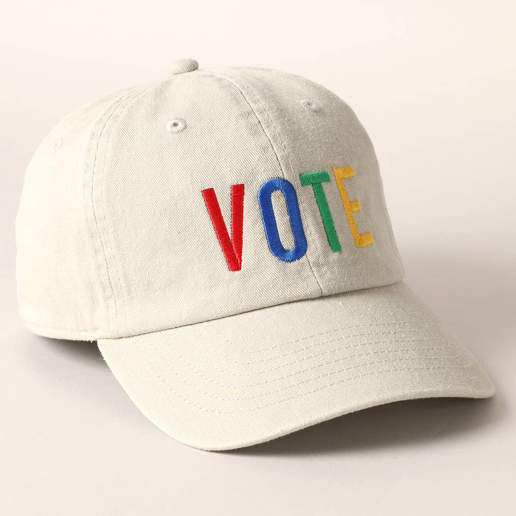 Vote Colorful Embroidered Letters Baseball Cap