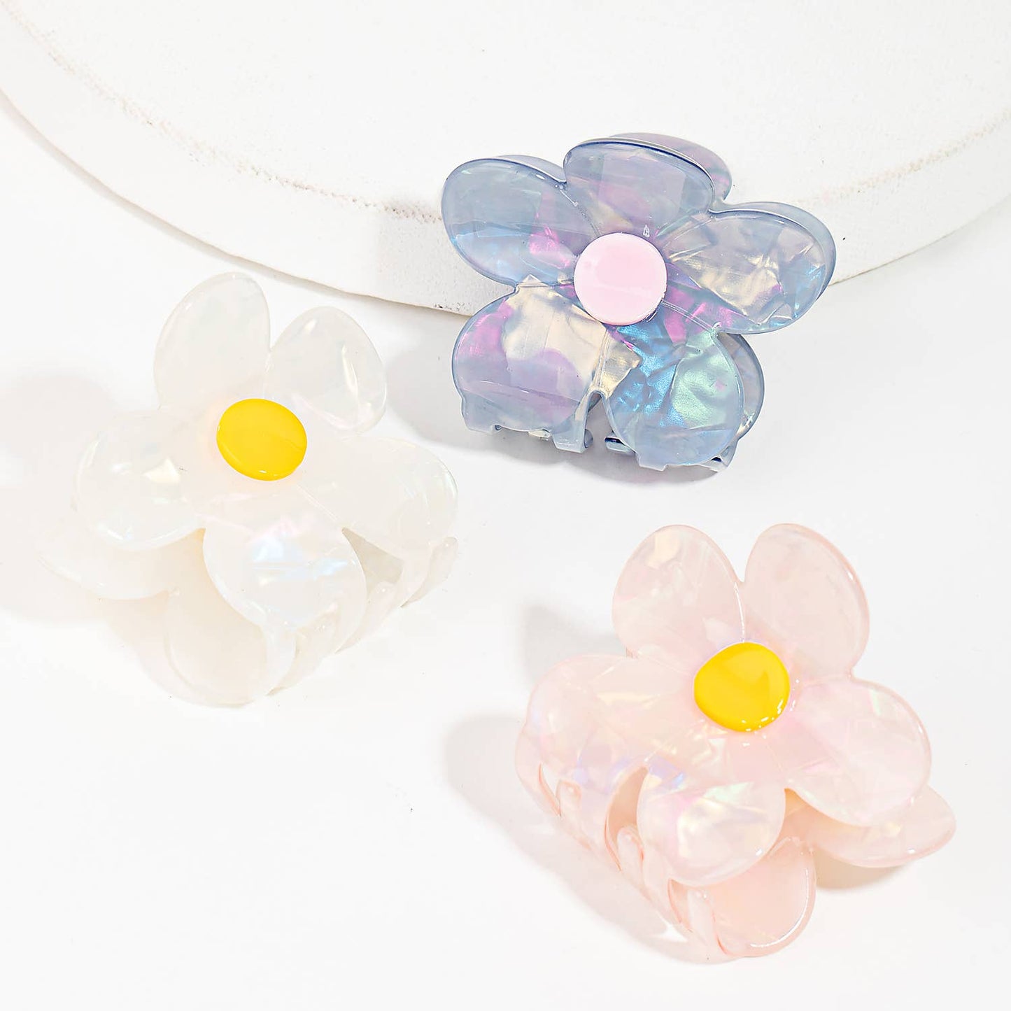 Flower Acetate Jaw Hair Clip Set