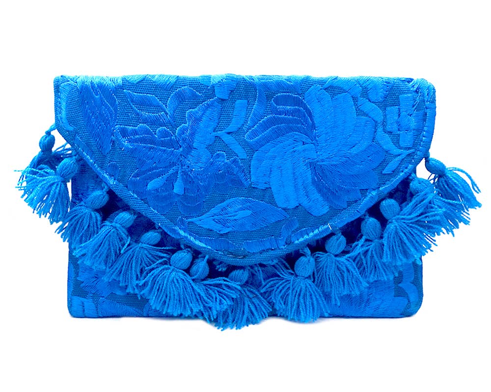 Embroidered Floral Fringe Envelope Sonia Purse Crossbody Bag