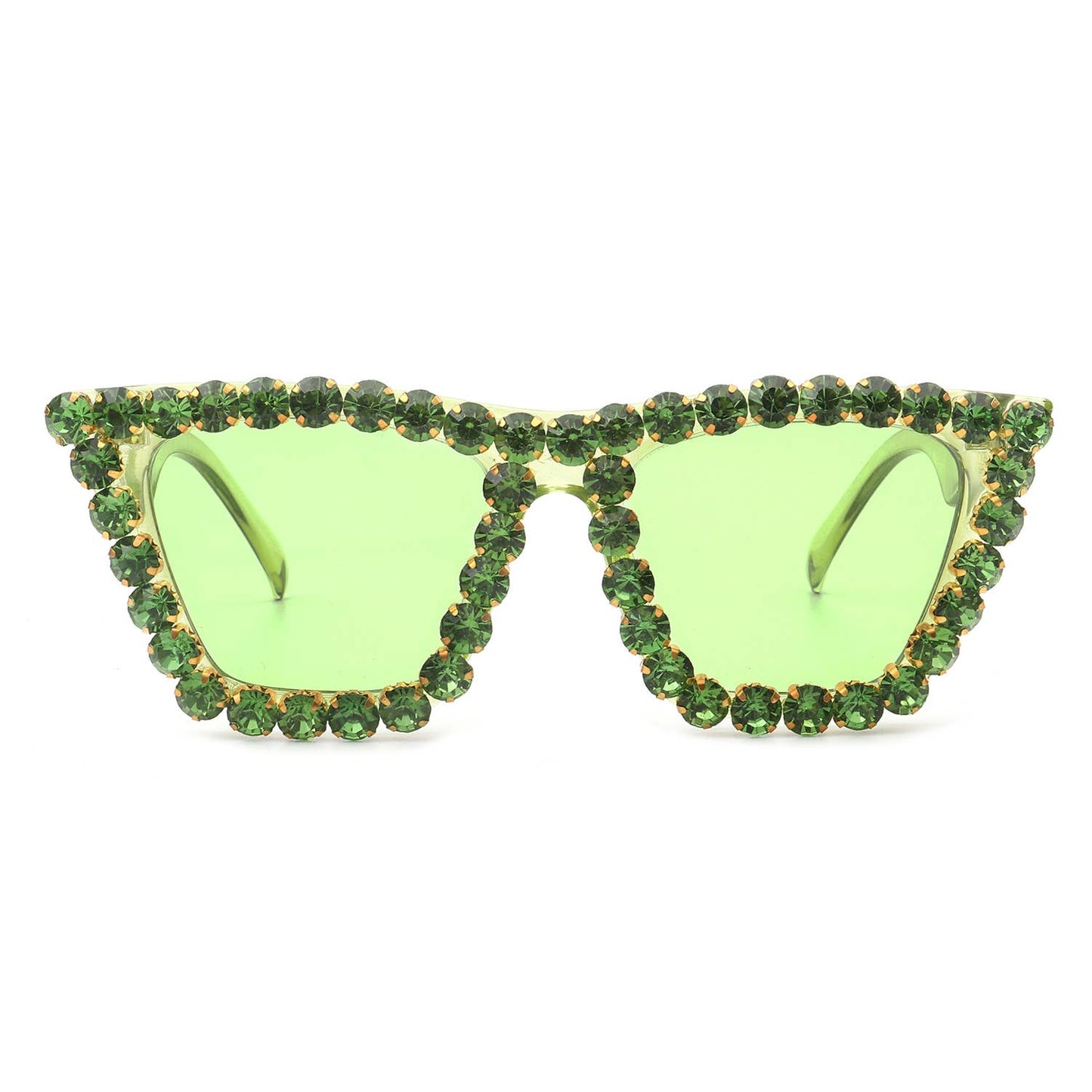 Women Rhinestone Square Diamonds Cat Eye Sunglasses