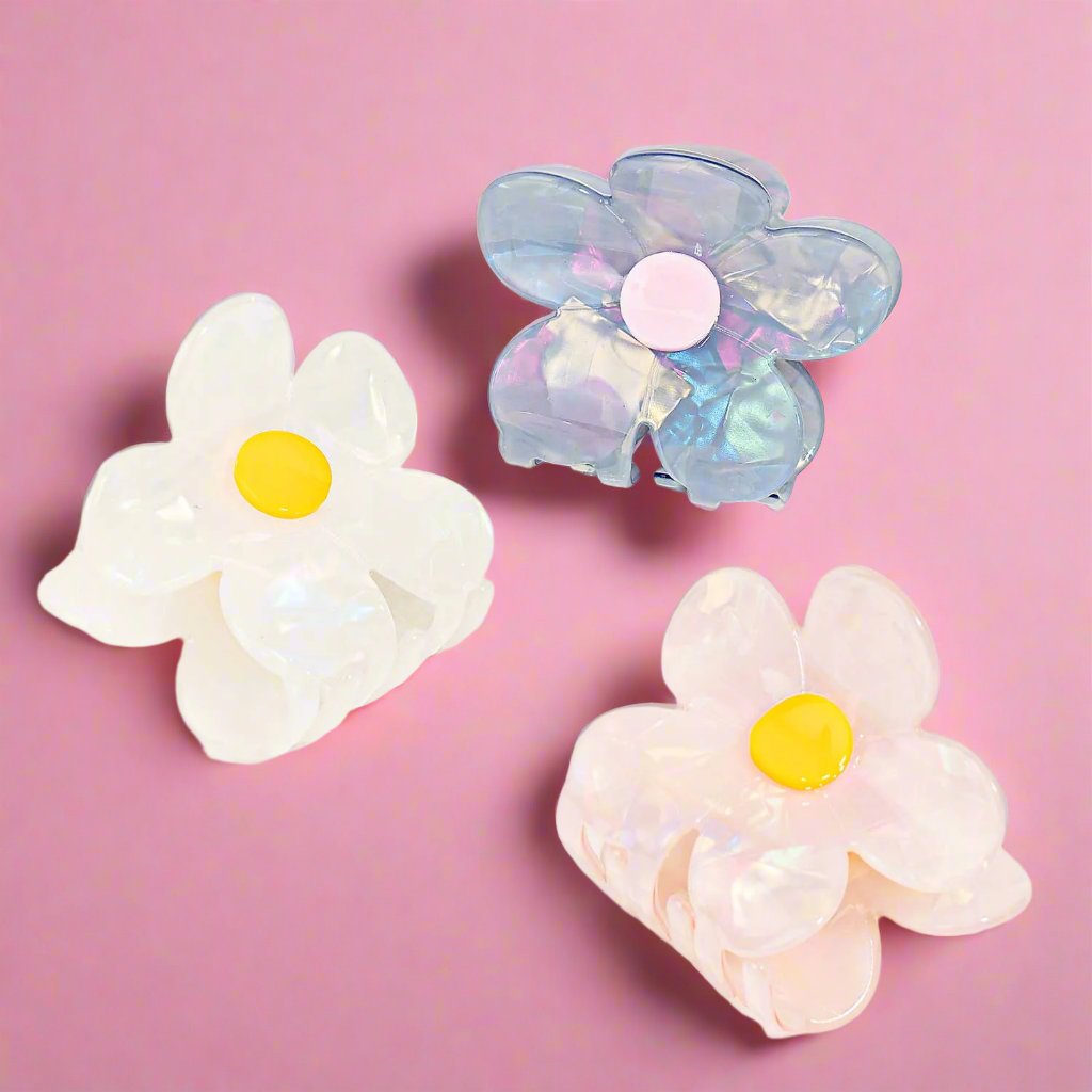 Flower Acetate Jaw Hair Clip Set