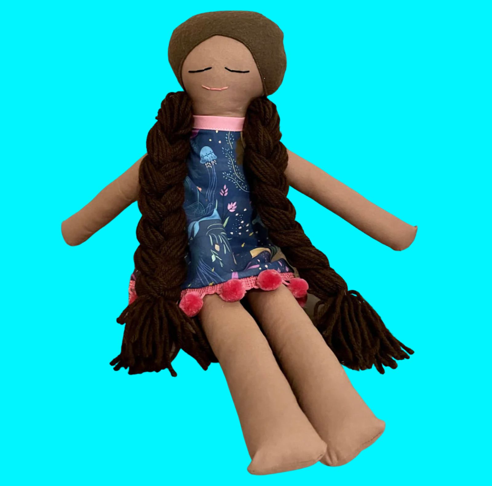 Flower dress or Mermaid dress Plush rag doll - Las Ofrendas 