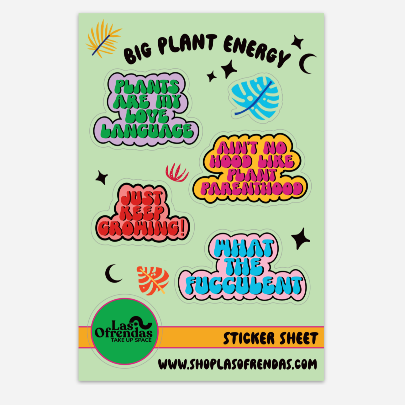 Big Plant Energy 4 Pack Sticker Sheet - Las Ofrendas 