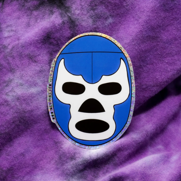 Blue Demon Mask 3" Sticker - Las Ofrendas 