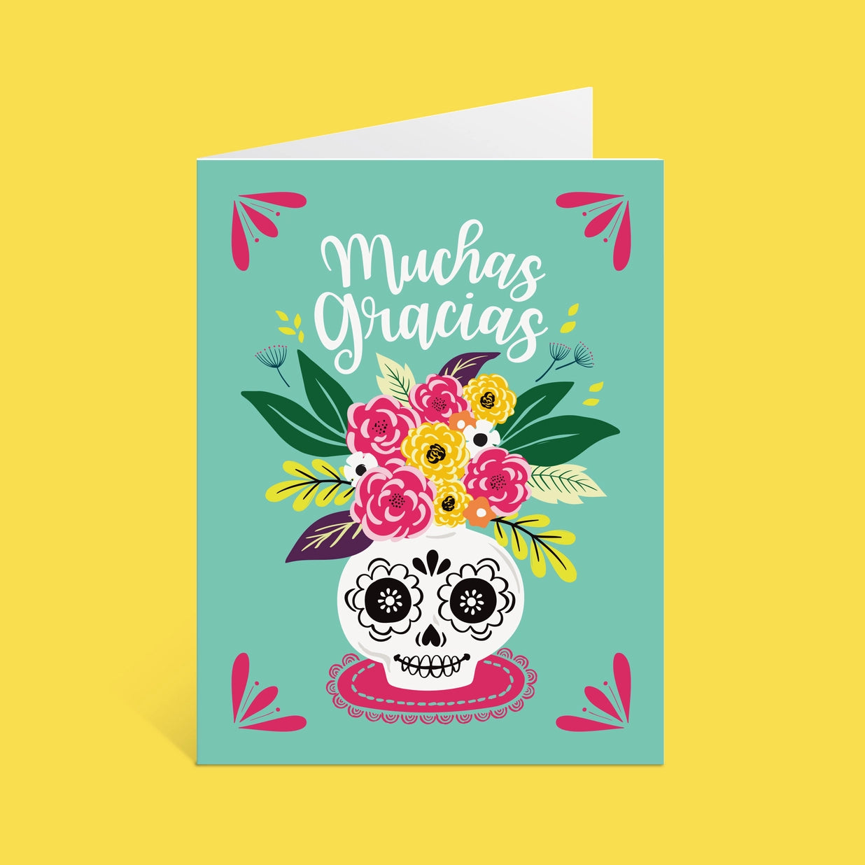 Muchas Gracias Sugar Skull - Thank You Card in Spanish (A2) *pre-order* - Las Ofrendas 