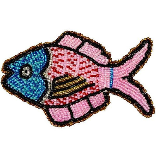 Beaded Fish Sea Animal Seed Bead Barrette Hair Clip - Las Ofrendas 