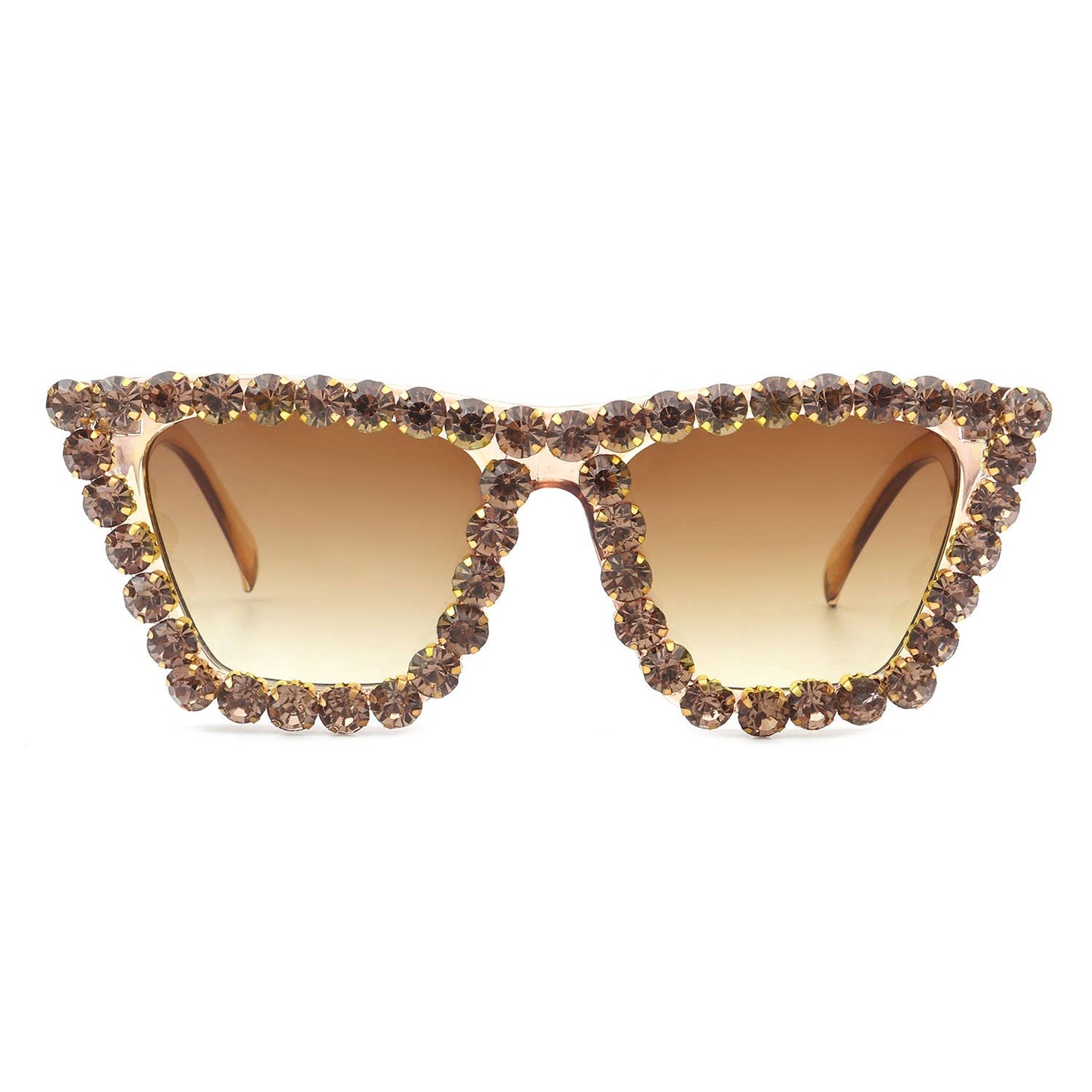 Women Rhinestone Square Diamonds Cat Eye Sunglasses