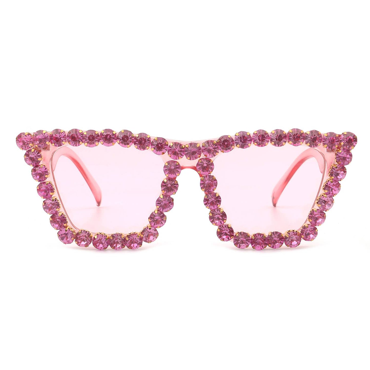 Women Rhinestone Square Diamonds Cat Eye Sunglasses