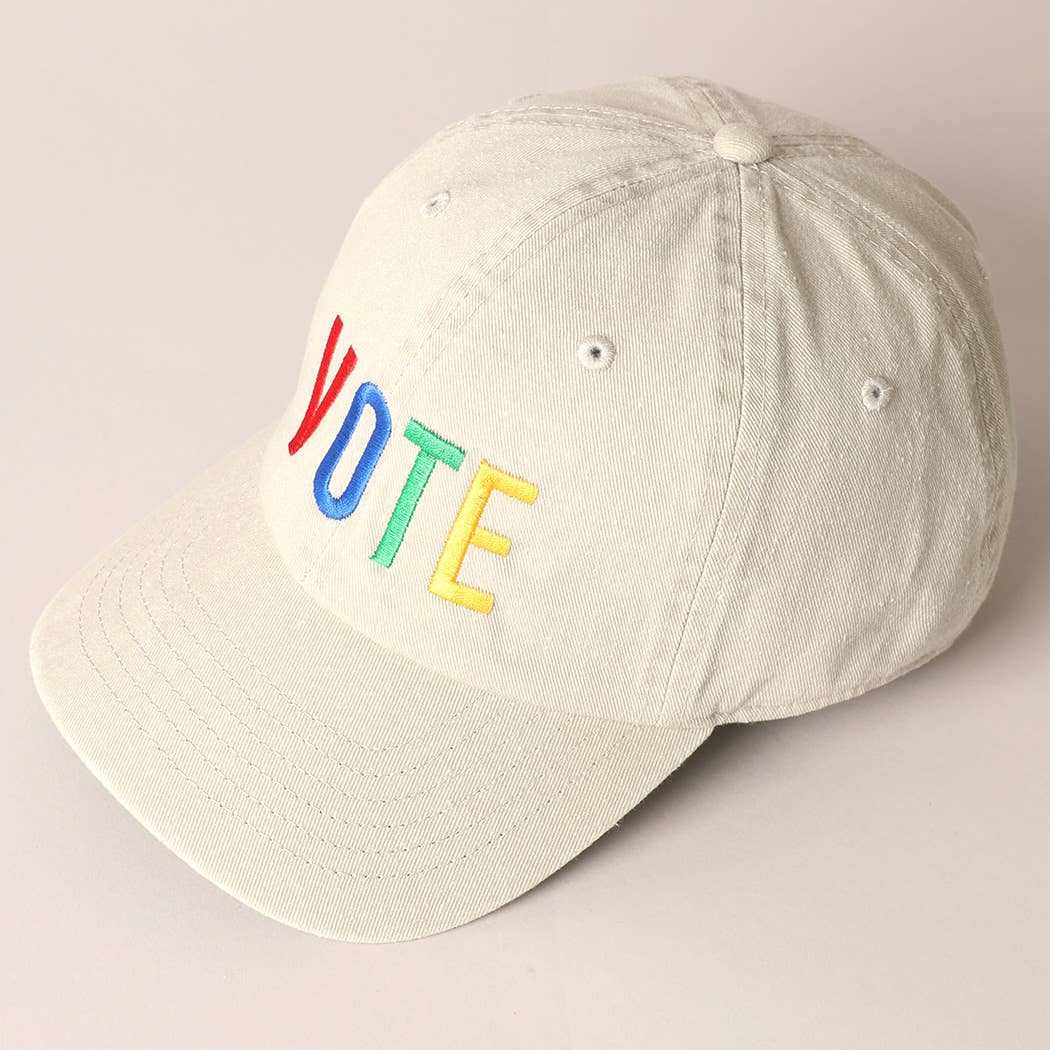 Vote Colorful Embroidered Letters Baseball Cap