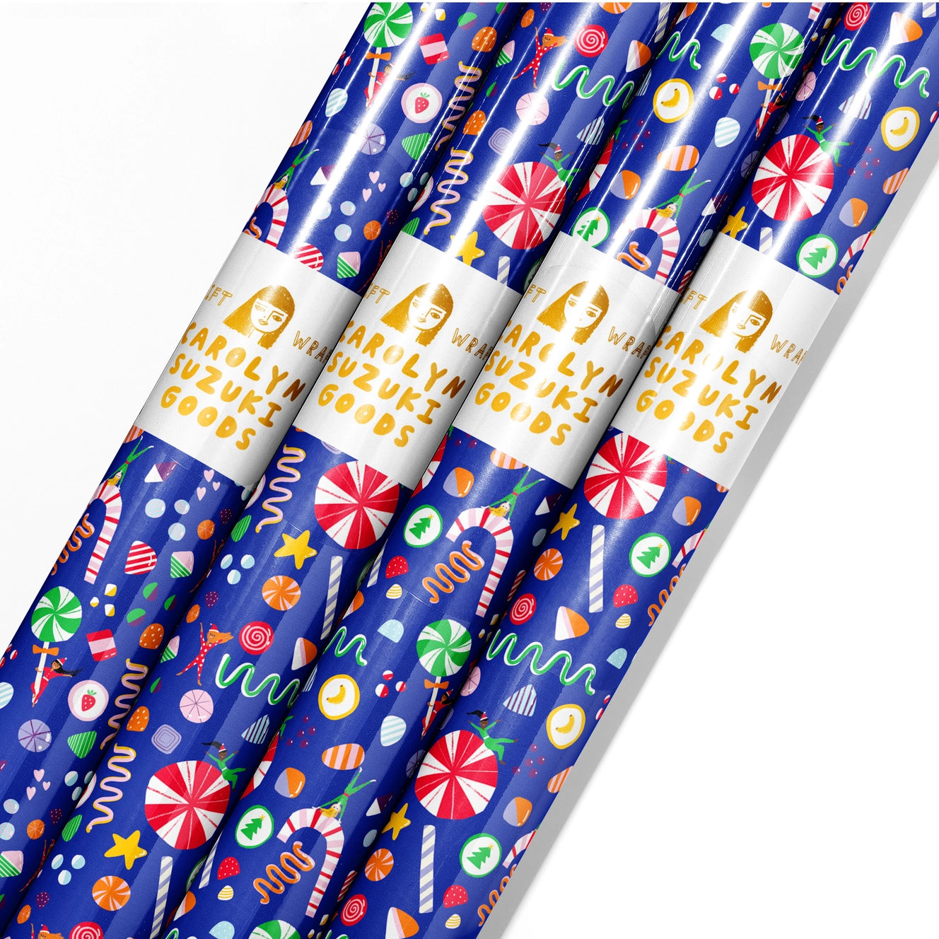 Christmas Candy Rolled Gift Wrap - Las Ofrendas 