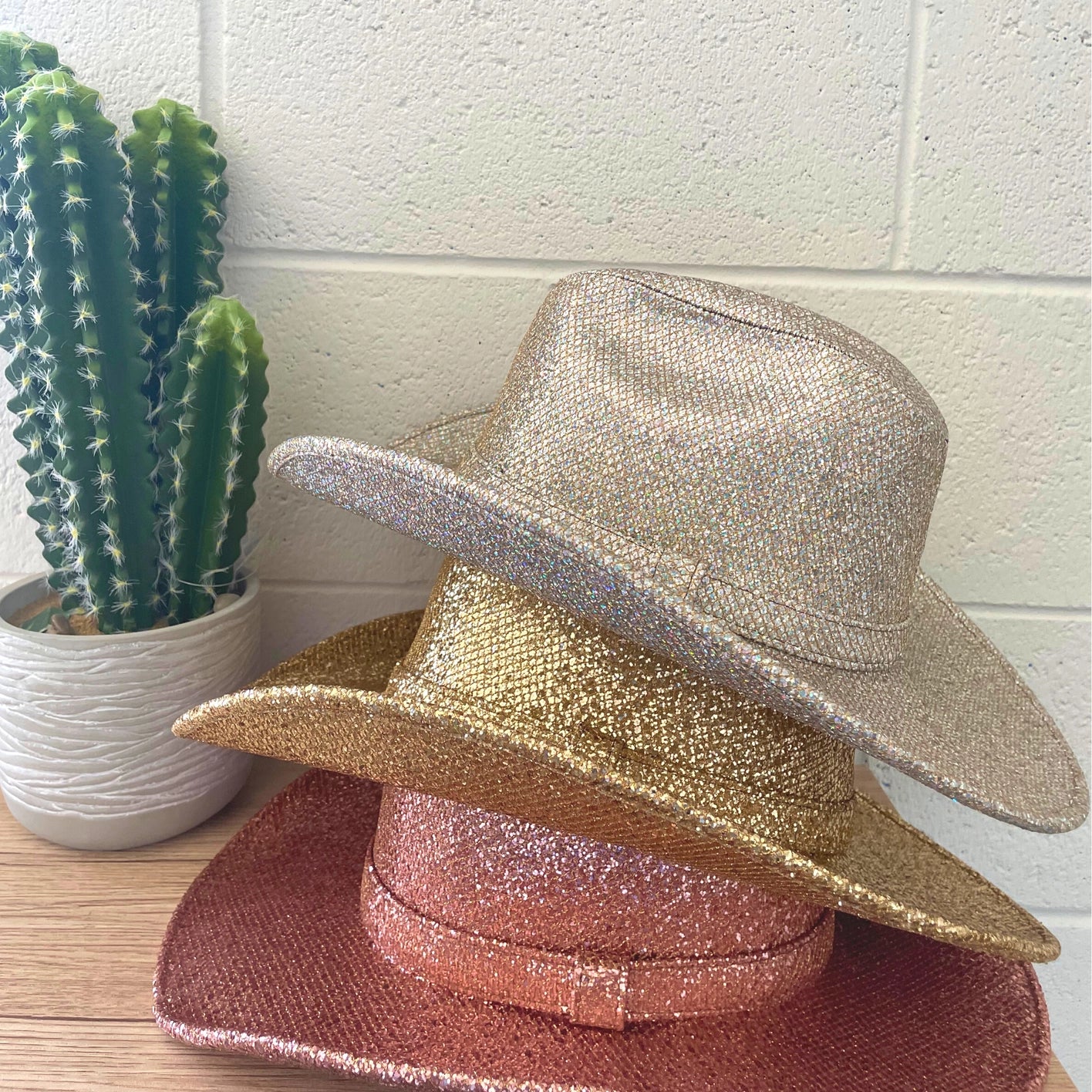 Unisex Glitter Glam cowboy hat