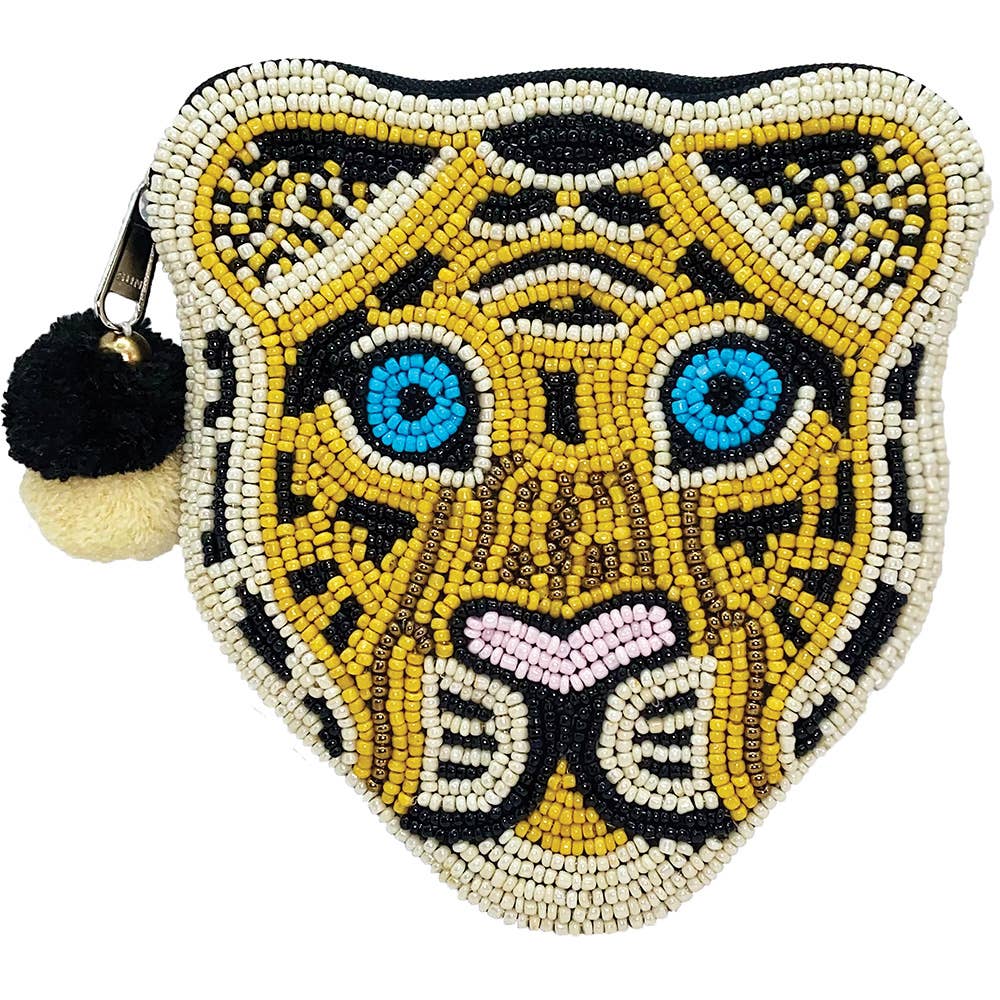 Leopard Beaded Coin Purse