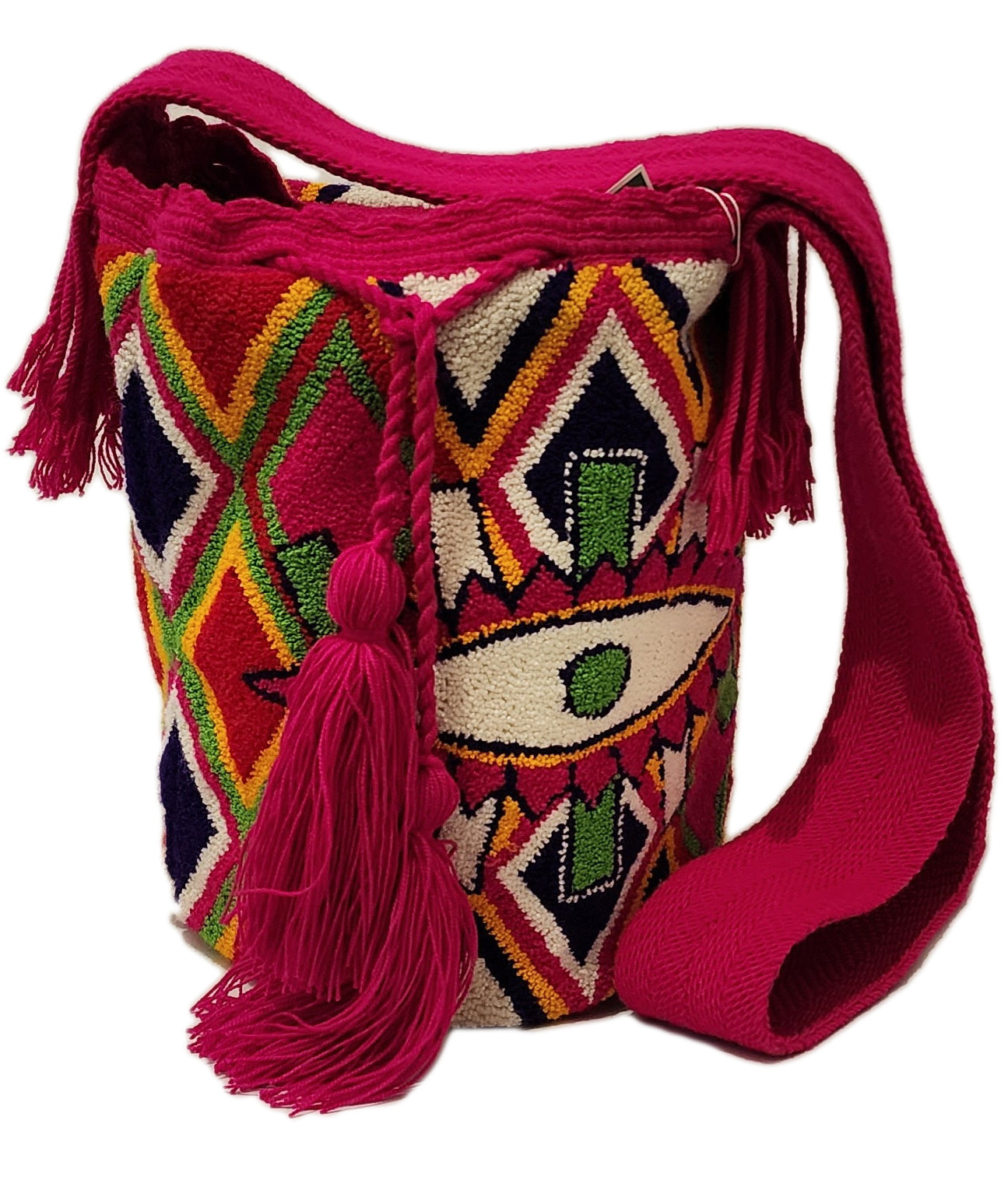 Sutton Large Fluffy Handmade Wayuu Mochila Bag - Las Ofrendas 