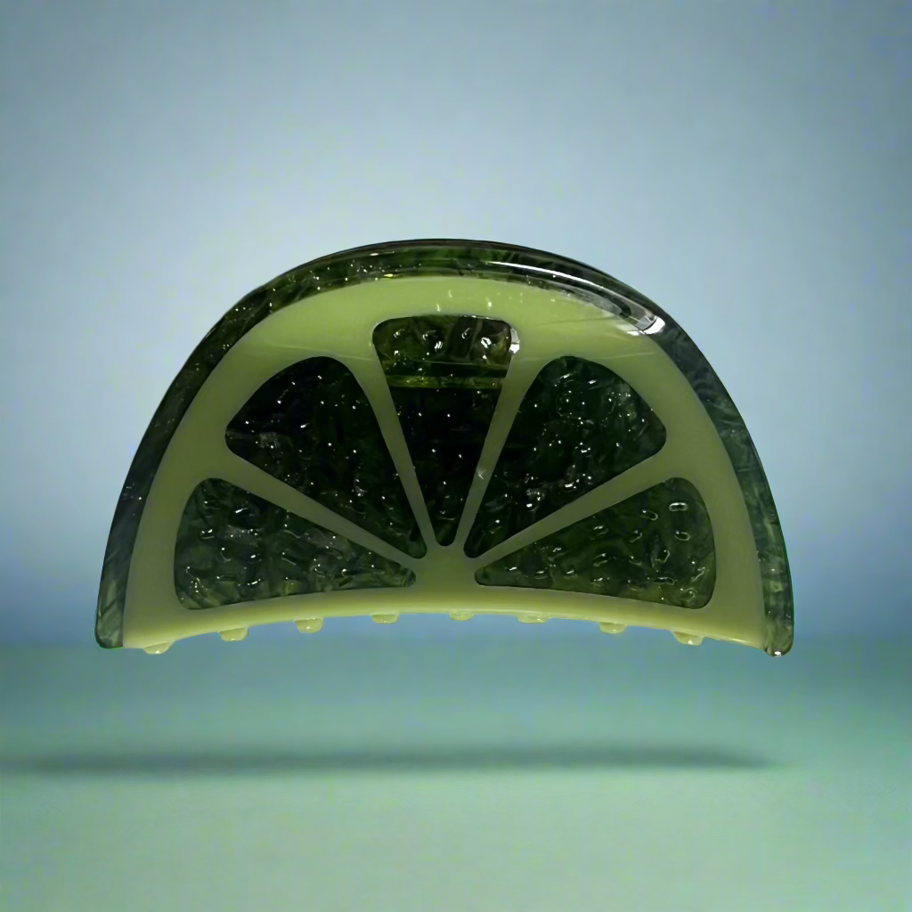 lime slice acetate  hair clip