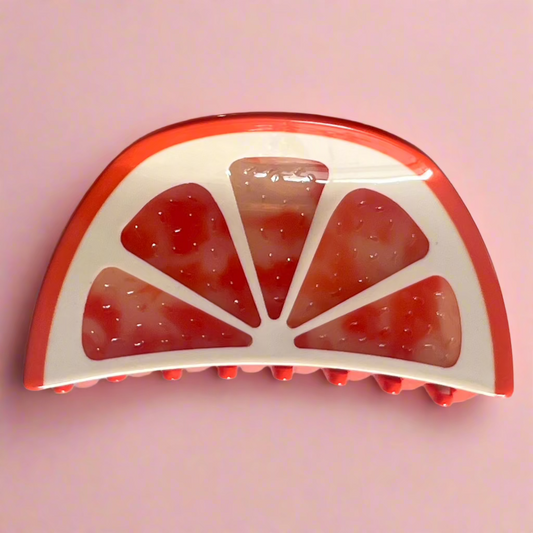 orange slice saturated hair clip