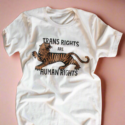 Trans Rights are Human Rights Tee - Vintage white