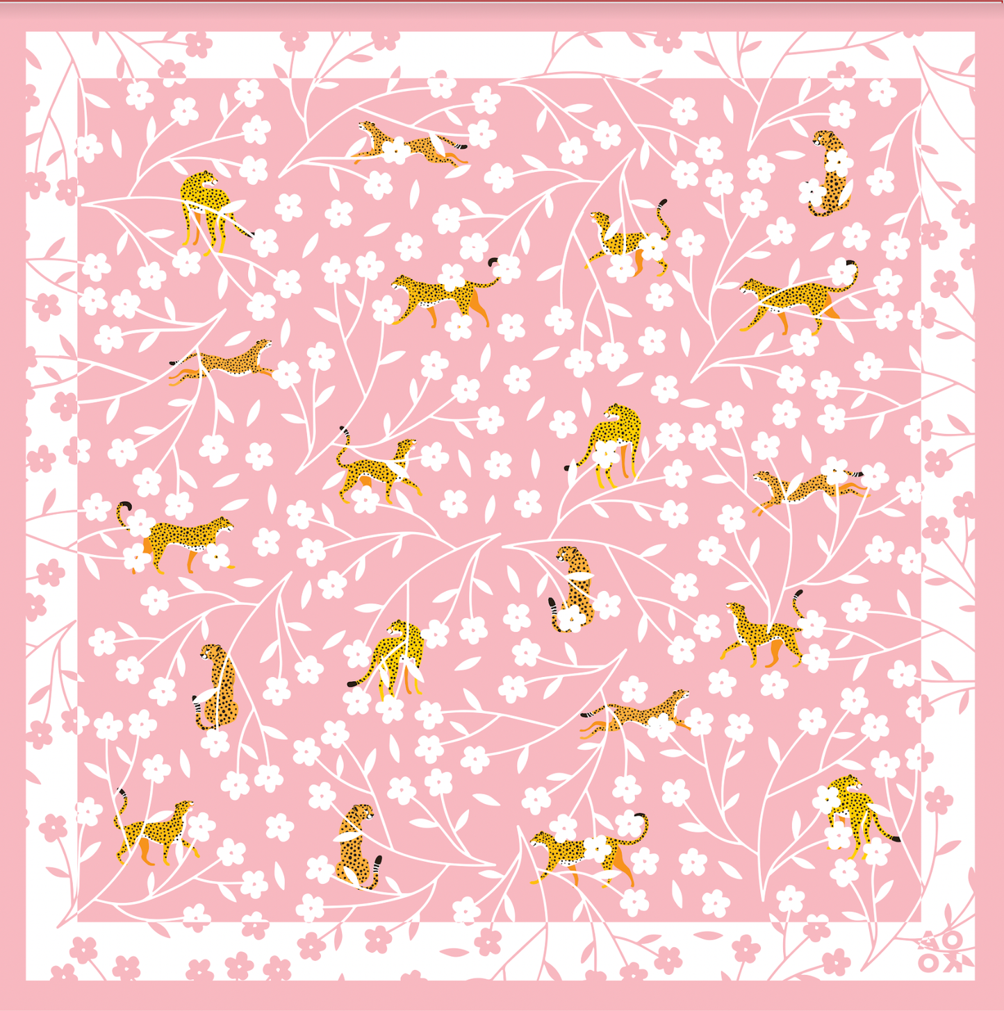 Bandana - Cheetahs and Cherry Blossoms - Las Ofrendas 