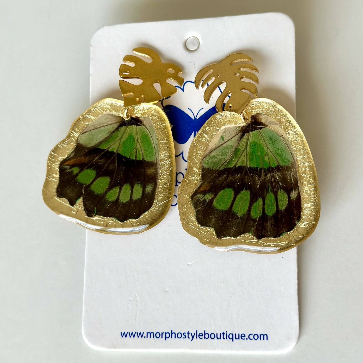 Real Butterfly Earrings - Leaf Post