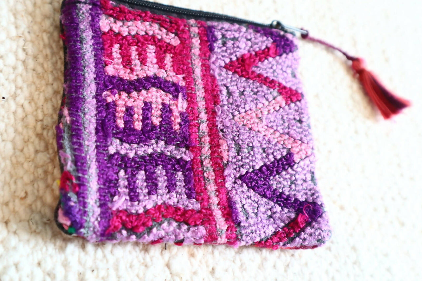Huipil Coin Pouch - Pink Geometric