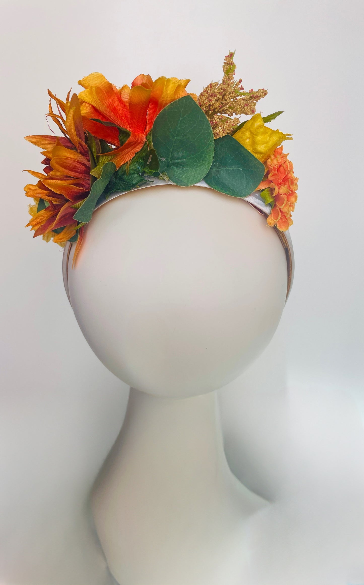 Las Ofrendas SUNSHINE  Frida Kahlo Inspired Yellow Flower Crown Headpiece