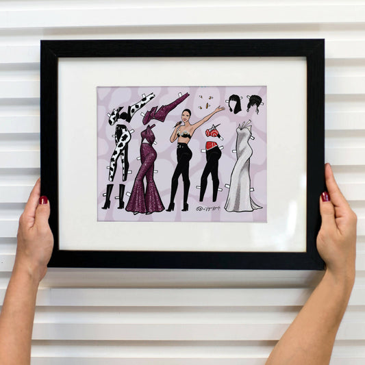 Limited Edition 'Selena' Paper Doll Art Print - Las Ofrendas 