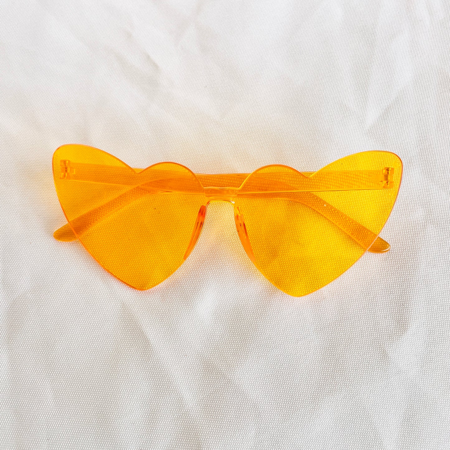 Dark Yellow Clear Heart Adult Sunglasses - Las Ofrendas 