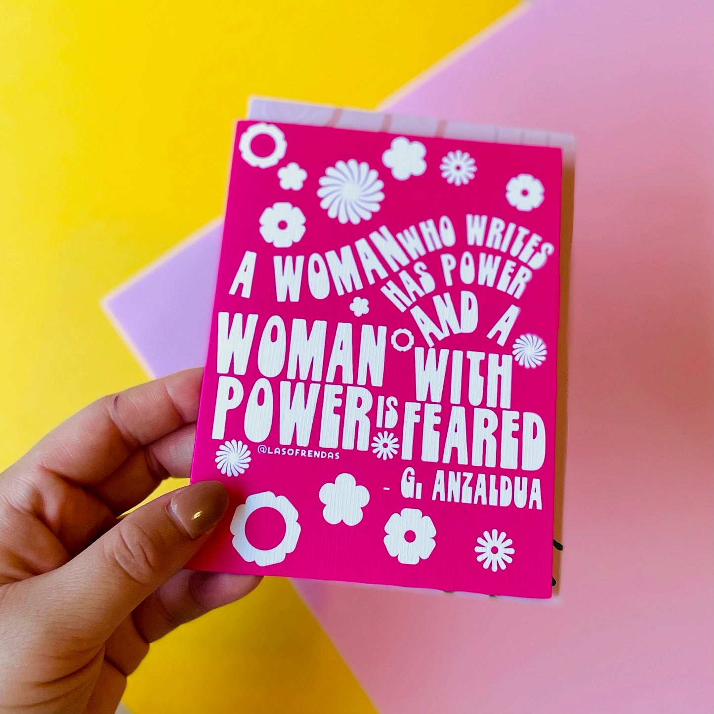 A women who writes has power and a women with power is feared - Gloria Anzaldua Quote Greeting Card - Las Ofrendas 