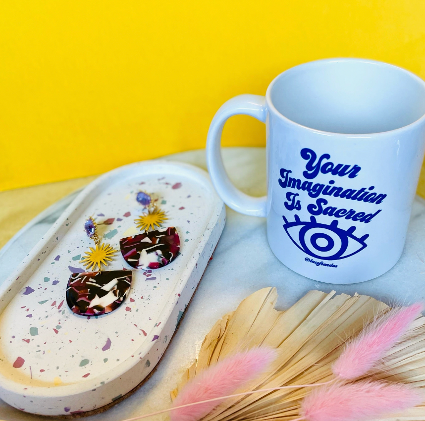 Your imagination is sacred coffee tea mug - Las Ofrendas 