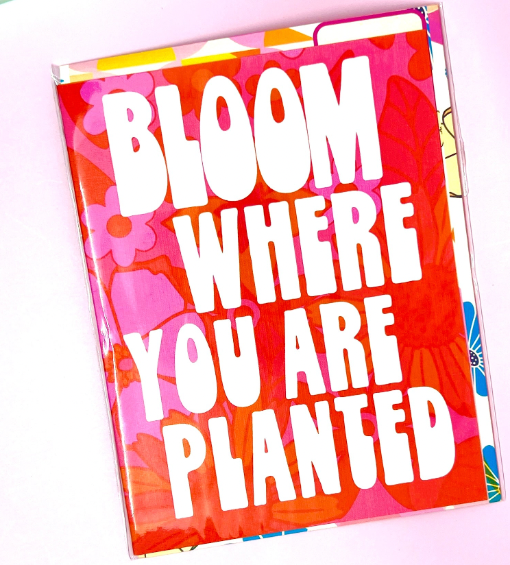 Bloom Where You Are Planted flower power Greeting Card - Las Ofrendas 