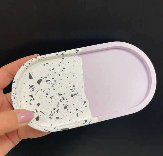 LILAC •  Terrazzo Oval Tray | Stracciatella Collection - Las Ofrendas 