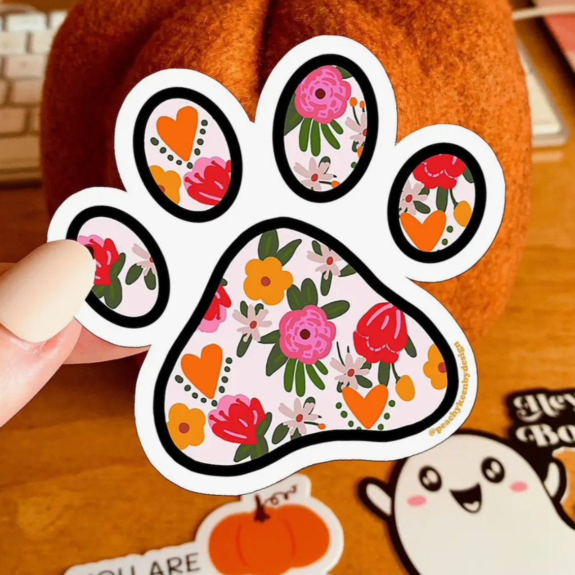 Floral Dog Paw Car Magnet - Las Ofrendas 